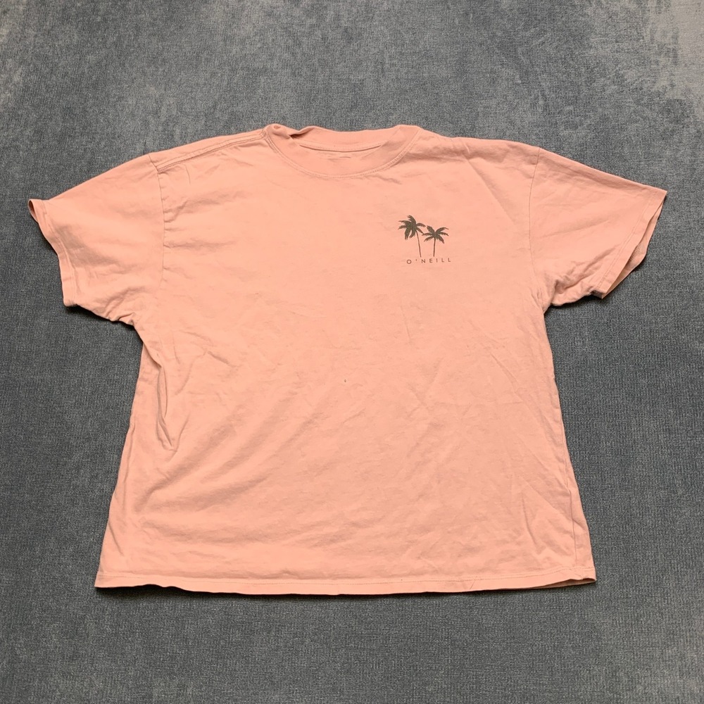 O'Neill Surf Co. T Shirt Mens XL Pink Palm Tree Graphic Casual Summer Crew Neck